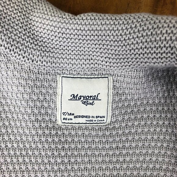 Mayoral Girl Grey Sweater Duster - Picture 3 of 4